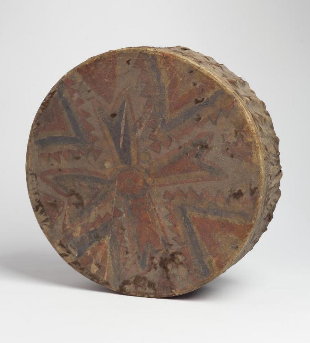 Native American; Drum; Hide, wood; 4 1/2 x 14 1/8 in. diameter; Collection of Isamu Noguchi. (Study Collection; Collectibles, C-S-132)
