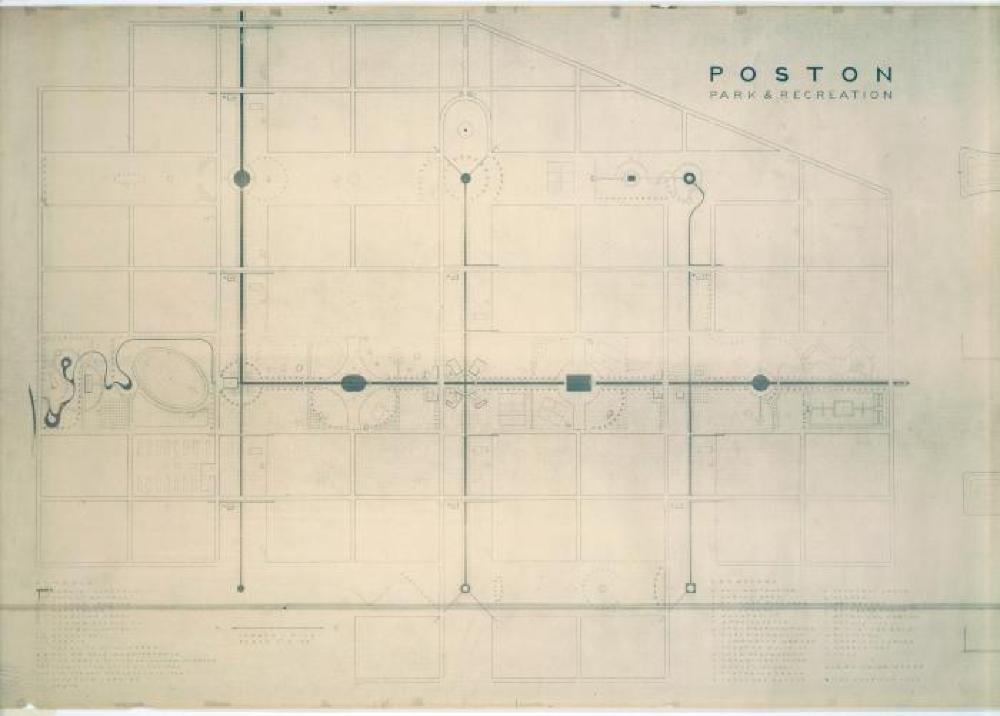 Park and Recreation Areas at Poston, Arizona Blueprint