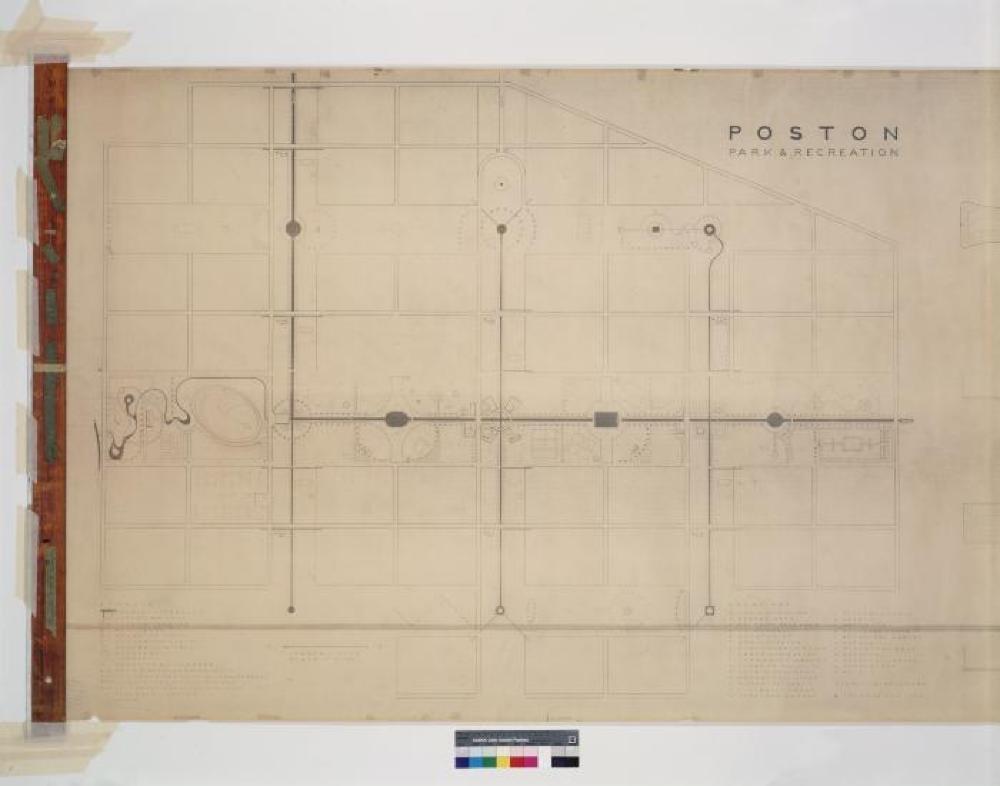 Park and Recreation Areas at Poston, AZ.  Blueprint
