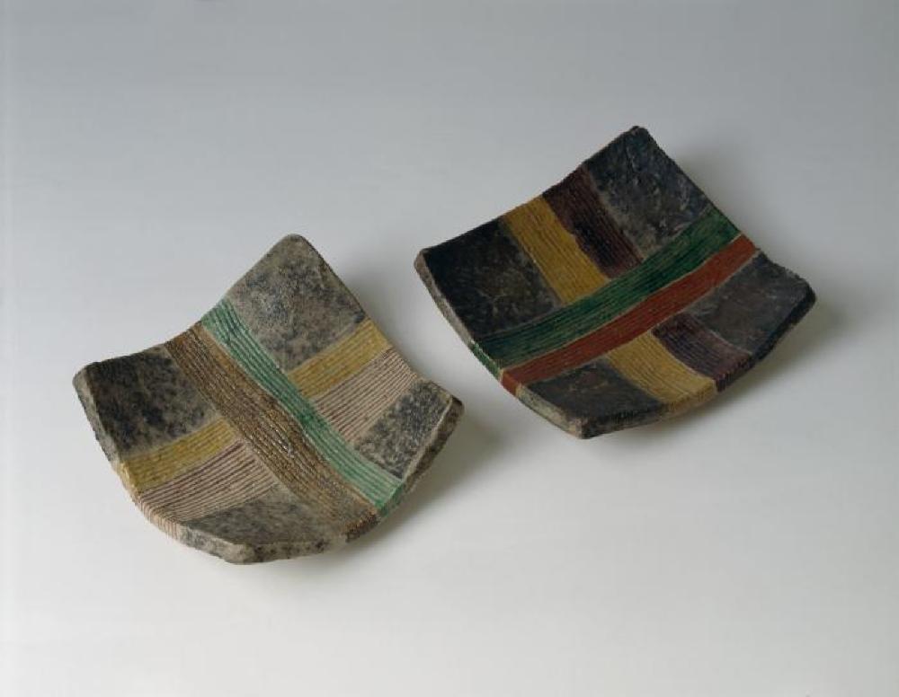 Kitaōji Rosanjin (Japanese, 1883—1959); Plate; Ceramic; 2 x 6 3/4 x 6 5/8 in.; Collection of Isamu Noguchi. (Study Collection; Collectibles, C-S-85) and Kitaōji Rosanjin (Japanese, 1883—1959); Plate; Ceramic; 1 3/4 x 6 5/8 x 6 3/4 in.; Collection of Isamu Noguchi. (Study Collection; Collectibles, C-S-174)
