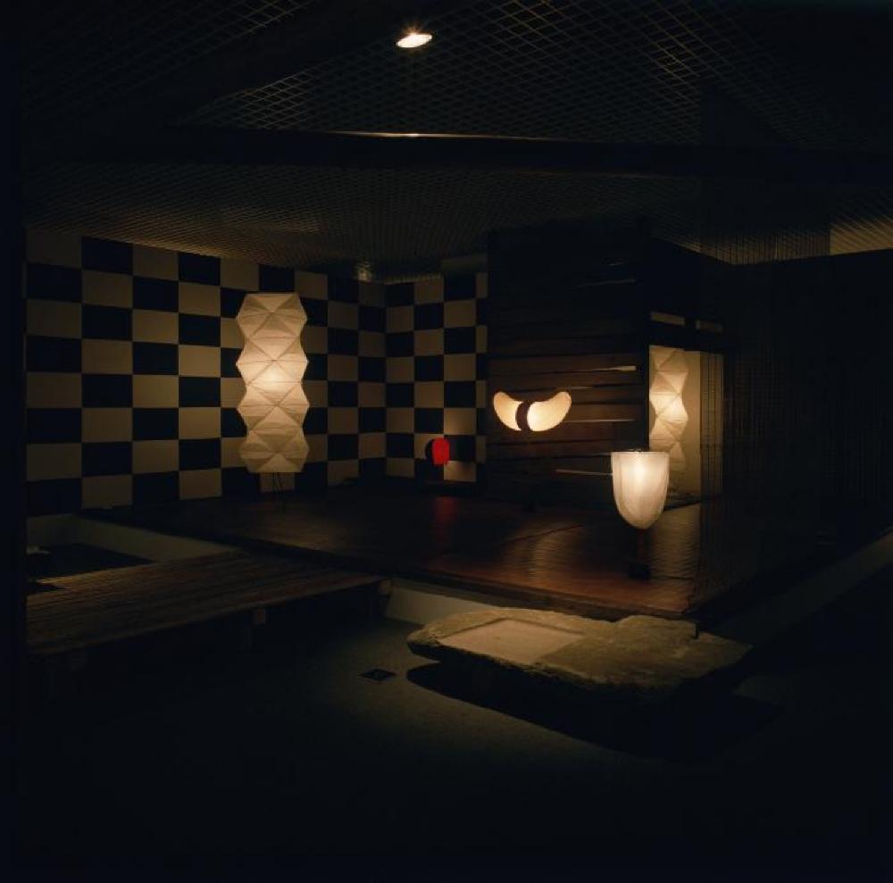 Installation view of "Space of Akari & Stone," Yurakucho Art Forum (Seibu Museum of Art), February 9, 1985 – February 20, 1985.