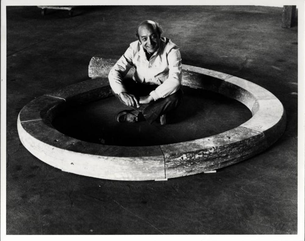 Portrait of Isamu Noguchi with his Magic Ring in Long Island City