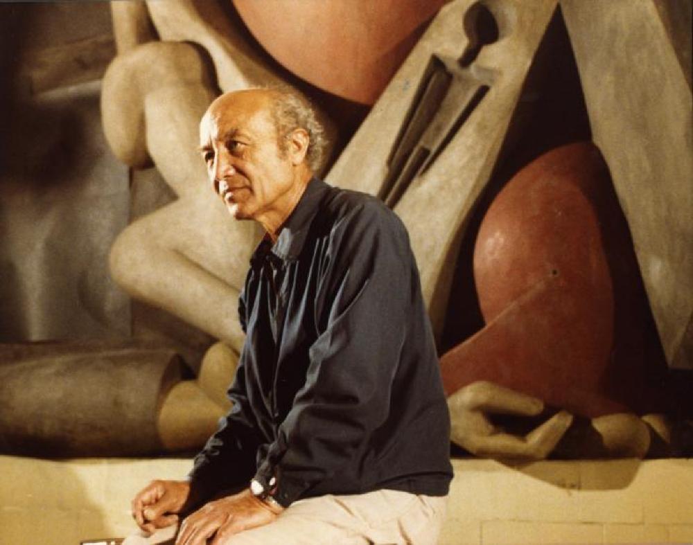Isamu Noguchi in front of History, Mexico