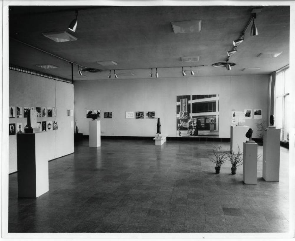 Installation view of "Noguchi: An Exhibition of Sculpture," Fort Worth Art Center, May 1961 - July 1961.