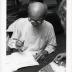 Noguchi signing catalogues at opening reception for Noguchis Imaginary Landscapes, Detroit Institute of Fine Arts, April 10 – June 10 1979 (travel from Walker Art Center).