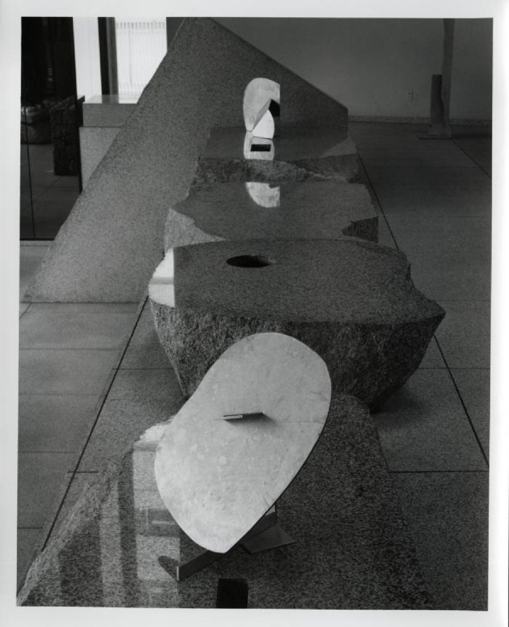 Installation view of "Isamu Noguchi: Steel Sculptures," Sogetsu Plaza (April, 1984)