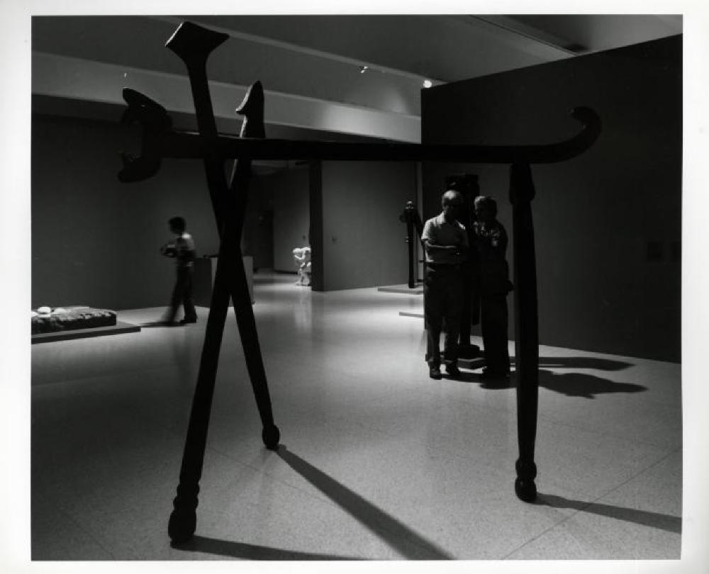 Installation view of "Three Sculptors: Noguchi, Oldenburg, Segal," Walker Art Center, July 12, 1980 - September 1, 1980.