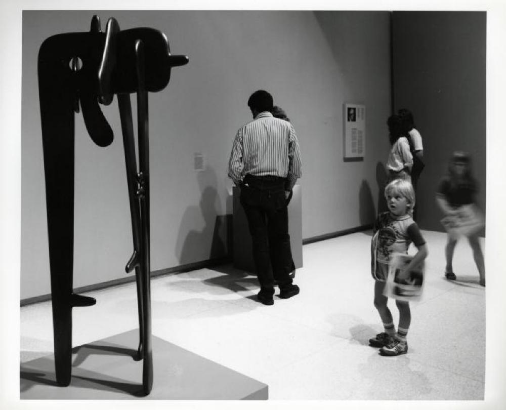 Installation view of "Three Sculptors: Noguchi, Oldenburg, Segal," Walker Art Center, July 12, 1980 - September 1, 1980.