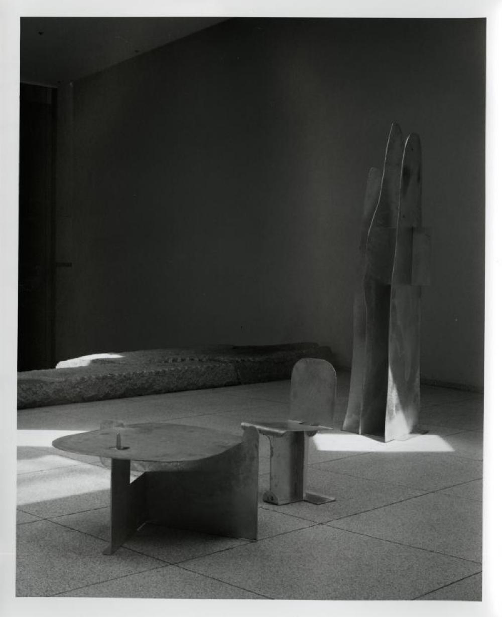 Installation view of "Isamu Noguchi: Steel Sculptures," Sogetsu Plaza (April, 1984)