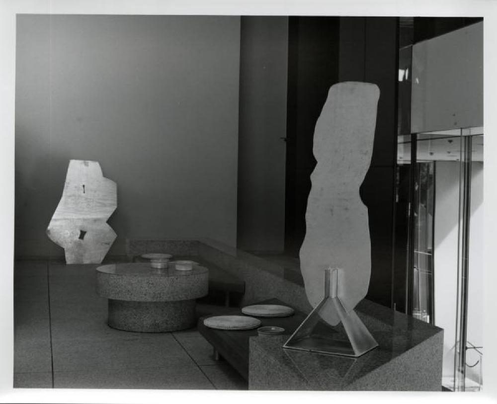 Installation view of "Isamu Noguchi: Steel Sculptures," Sogetsu Plaza (April, 1984)