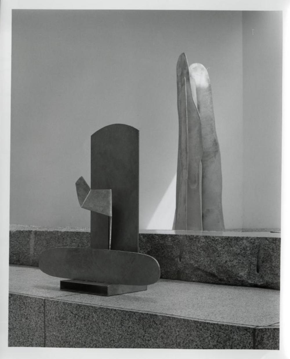 Installation view of "Isamu Noguchi: Steel Sculptures," Sogetsu Plaza (April, 1984)