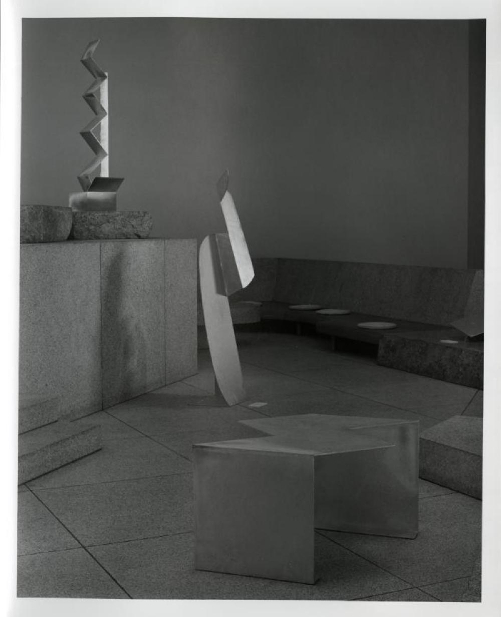 Installation view of "Isamu Noguchi: Steel Sculptures," Sogetsu Plaza (April, 1984)