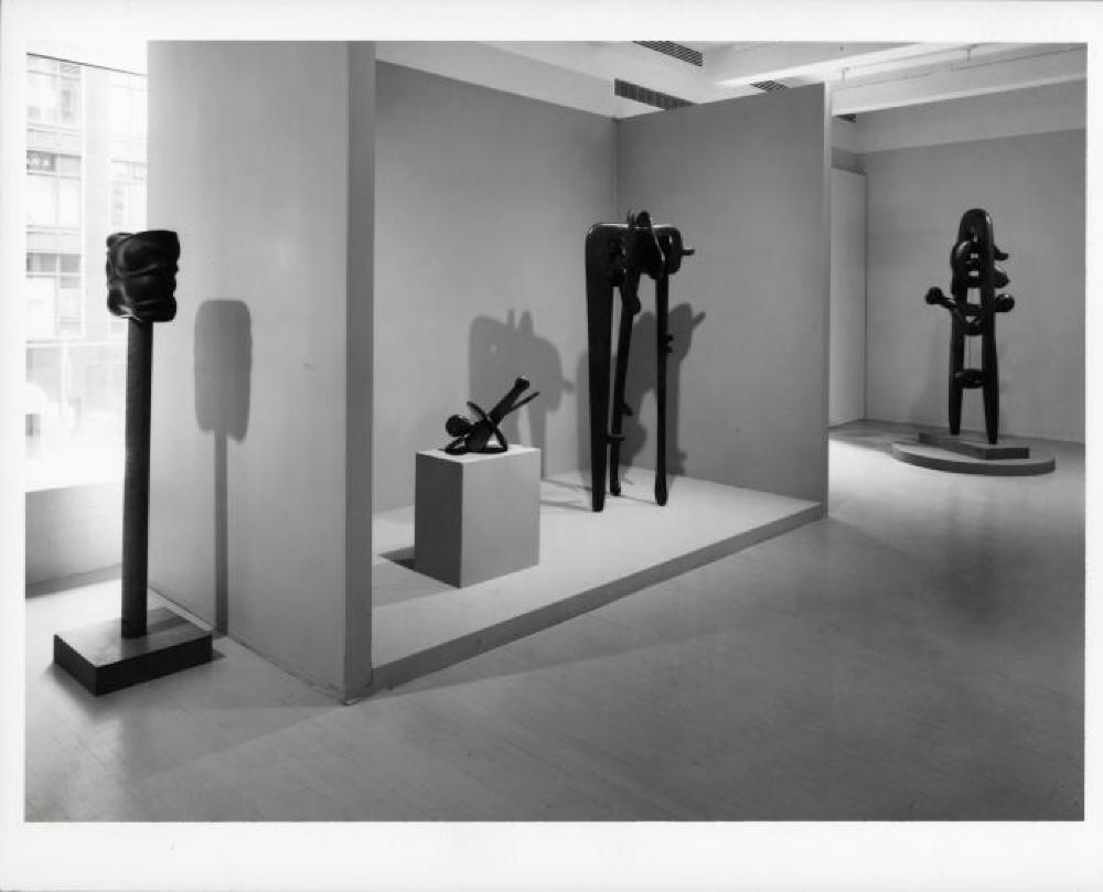 Installation view of "Isamu Noguchi - Bronze & Iron Sculpture," Pace Gallery, May 13, 1988 - June 11, 1988.