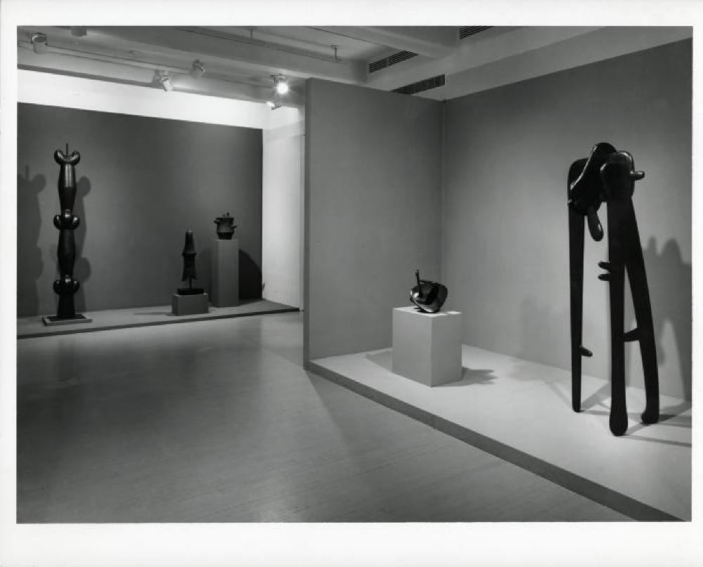 Installation view of "Isamu Noguchi - Bronze & Iron Sculpture," Pace Gallery, May 13, 1988 - June 11, 1988.