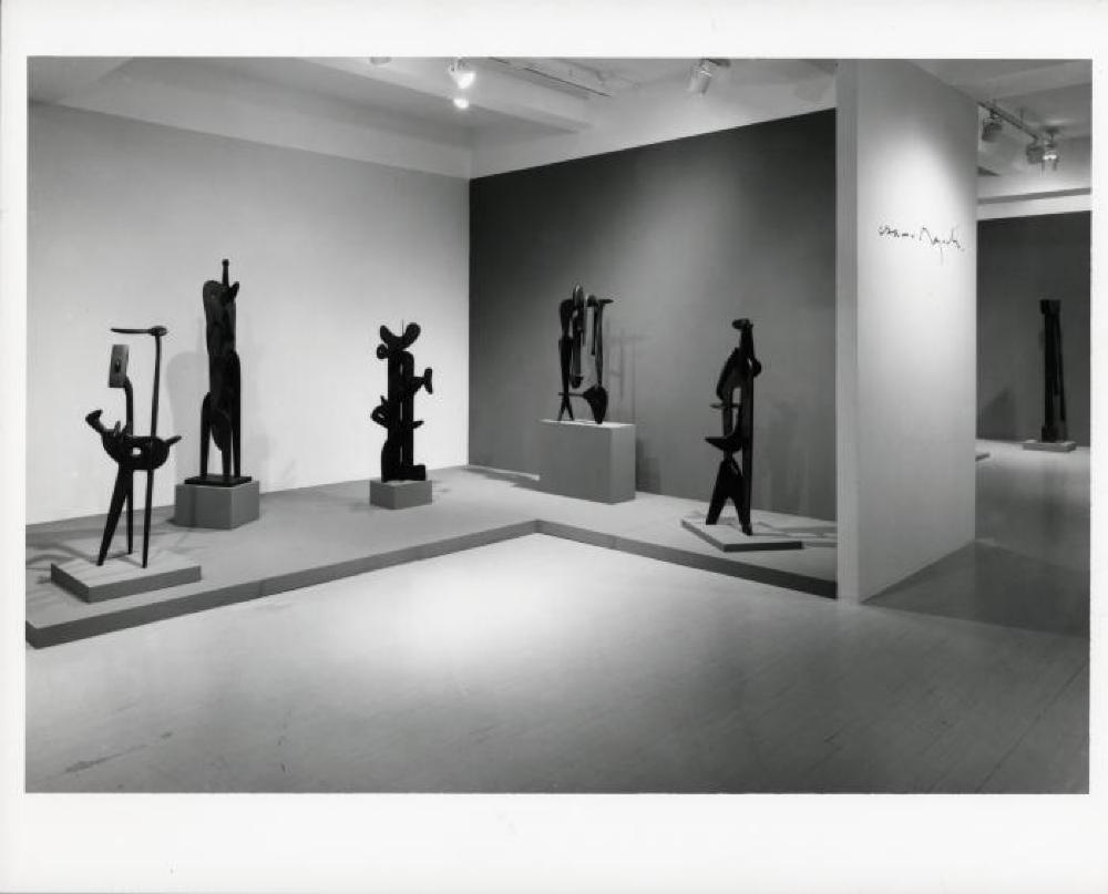 Installation view of "Isamu Noguchi - Bronze & Iron Sculpture," Pace Gallery, May 13, 1988 - June 11, 1988.