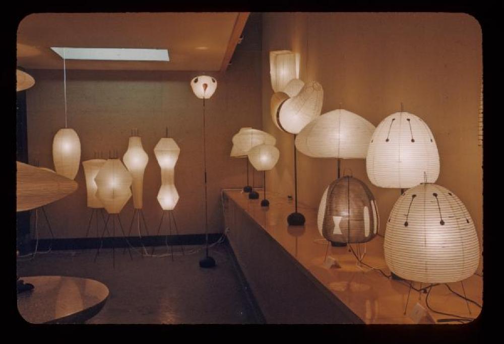 Installation view of "Akari: Lamps by Isamu Noguchi," Chuo Koron Gallery, Japan