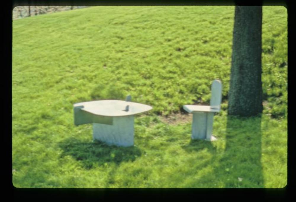 Installation view of "Isamu Noguchi: Gemini G.E.L.," Storm King Art Center, 1984