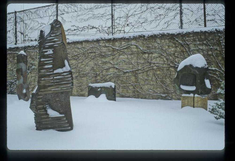 The Isamu Noguchi Garden Museum, Area 2 (Garden) in the snow
