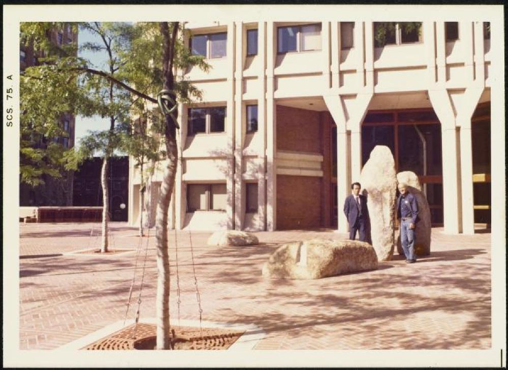 Masatoshi Izumi and Isamu Noguchi with Landscape of Time