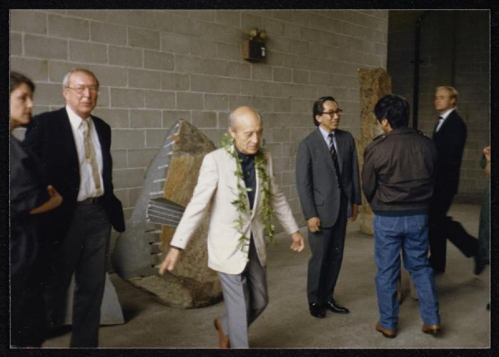 Isamu Noguchi, Shoji Sadao and others at Isamu Noguchi Garden Museum opening