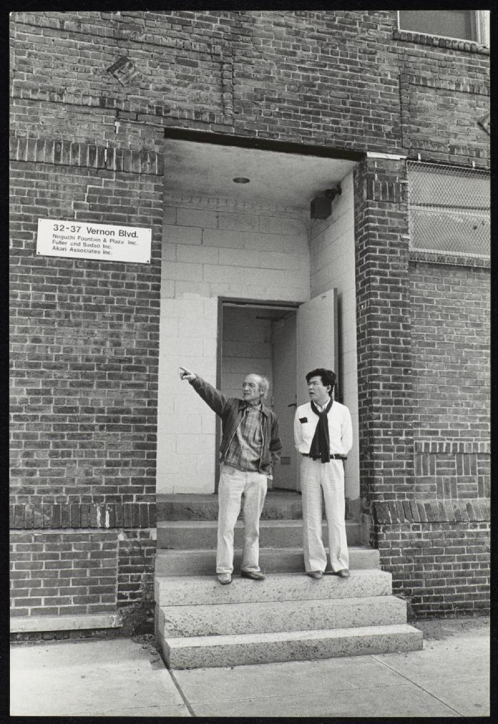 Isamu Noguchi with Shusaku Arakawa in Long Island City