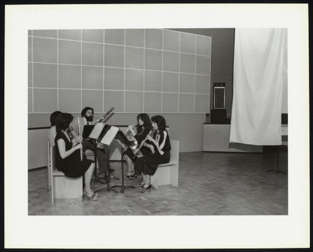 Performance photo from "Noguchi's Imaginary Landscapes," Detroit Institute of Fine Arts