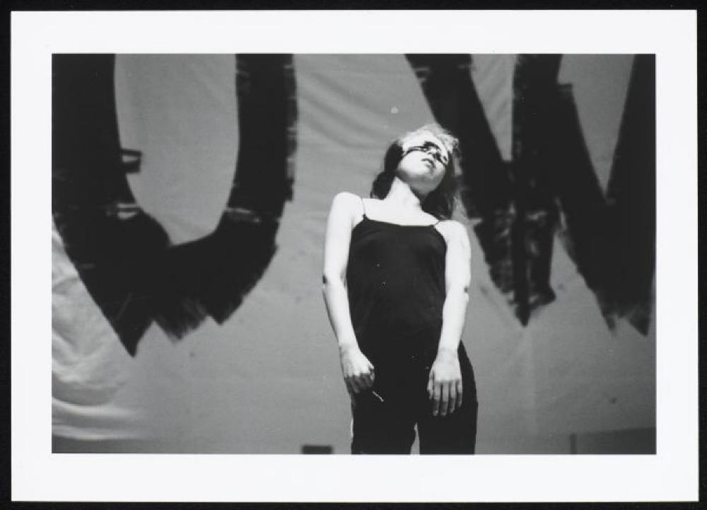 Performance photo from "Noguchi's Imaginary Landscapes," San Francisco Museum of Modern Art (travel from Walker Art Center)