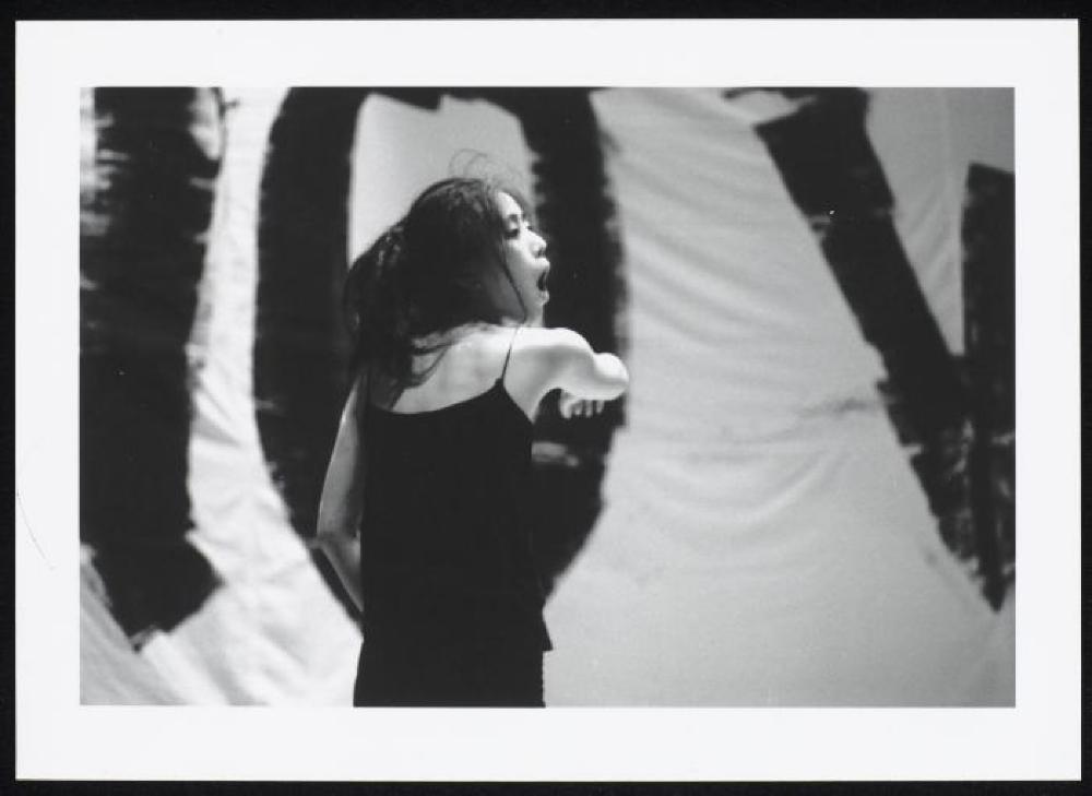 Performance photo from "Noguchi's Imaginary Landscapes," San Francisco Museum of Modern Art (travel from Walker Art Center)