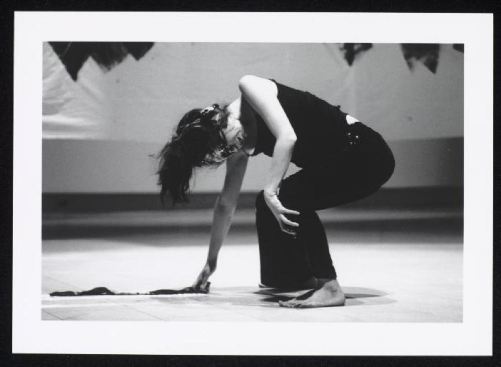 Performance photo from "Noguchi's Imaginary Landscapes," San Francisco Museum of Modern Art (travel from Walker Art Center)