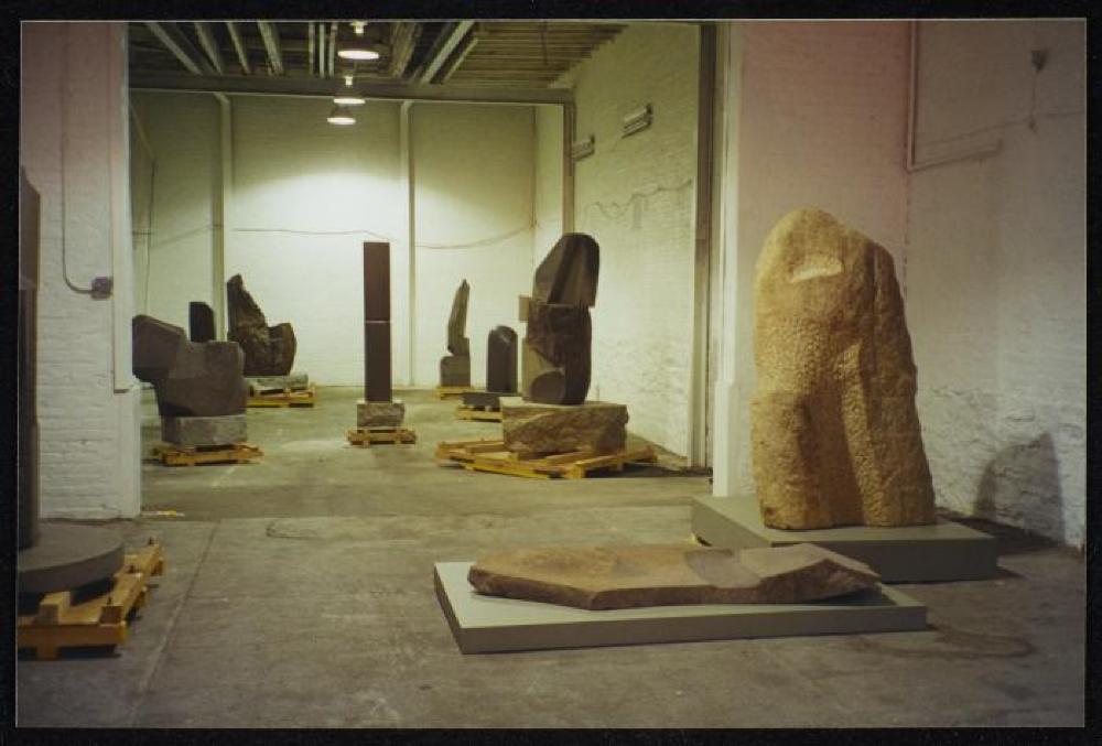 Exhibition image for "Relocated," The Noguchi Museum, April 10, 2001 - October 31, 2001.