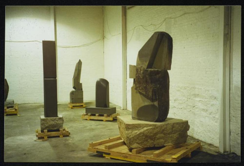 Exhibition image for "Relocated," The Noguchi Museum, April 10, 2001 - October 31, 2001.