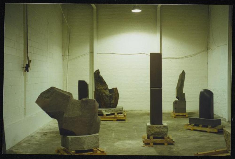 Exhibition image for "Relocated," The Noguchi Museum, April 10, 2001 - October 31, 2001.