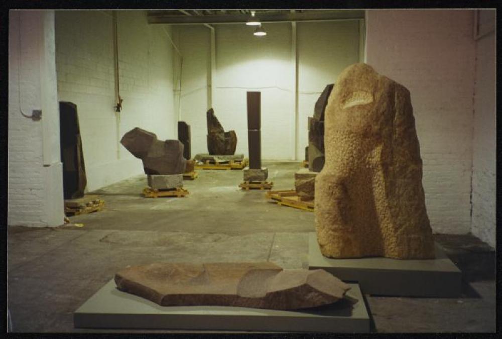 Exhibition image for "Relocated," The Noguchi Museum, April 10, 2001 - October 31, 2001.