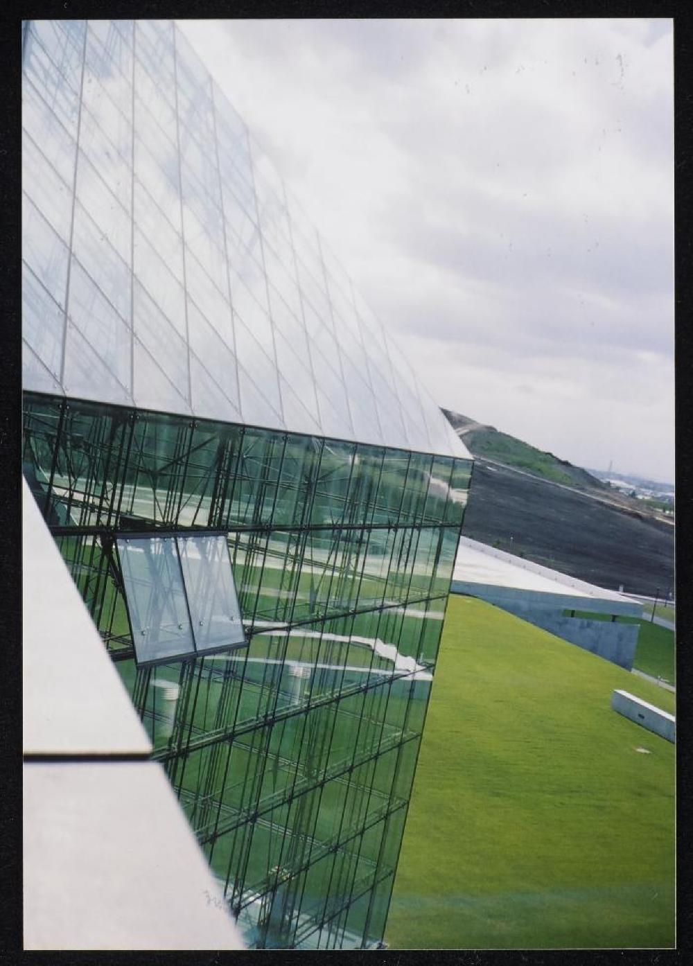 Installation view of "Isamu Noguchi Exhibition in the Glass Pyramid," Moerenuma Park, Glass Pyramid Atrium, July 22, 2003 - August 31, 2003.