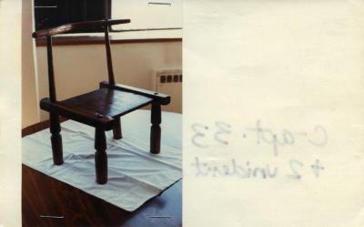 Catalog Card for Senufo (Côte d'Ivoire); Chair ; Wood; 21 3/8 x 15 x 14 3/8 in.; Collection of Isamu Noguchi. (Study Collection; Collectibles, C-Apt-33); Verso
