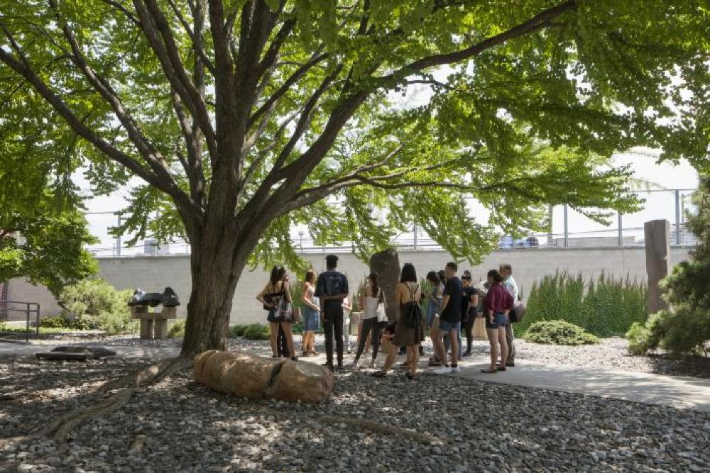 Tour group in INFGM Garden/Area 2