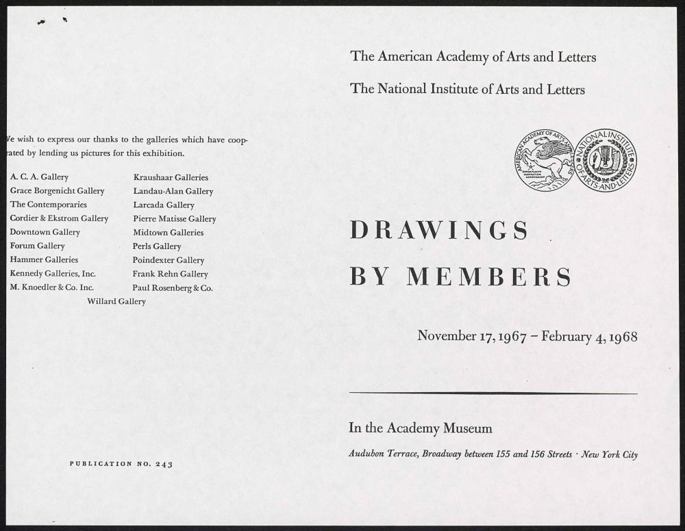 American Academy of Arts and Letters exhibition catalog