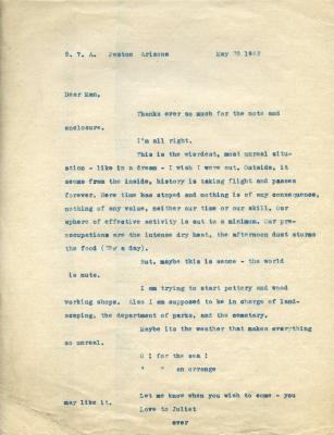 IN letter to Man Ray