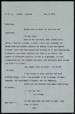 Carbon copy of IN letter to Man Ray, May 30, 1942
